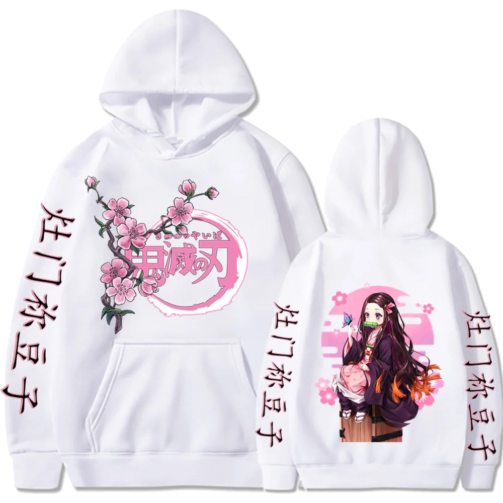 Kamado Nezuko Graphic Print Hooded Anime Demon Slayer Streetwear Men Women Hoodies Oversized Sweatshirt Harajuku Unisex Pullover
