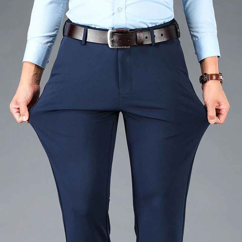 Spring Autumn Men's Casual Business Suit Pants Sports Stretch Suit Pants Male Trousers Big Size Loose Straight Dress Pants
