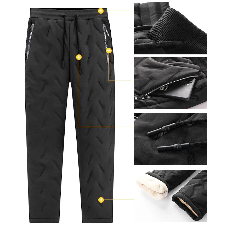 2023 Winter Warm Lambswool Thicken Men Sweatpants Windproof Warm-Keeping Pants Homme Cheap Clothing Joggers Fleece-Lined Trouser