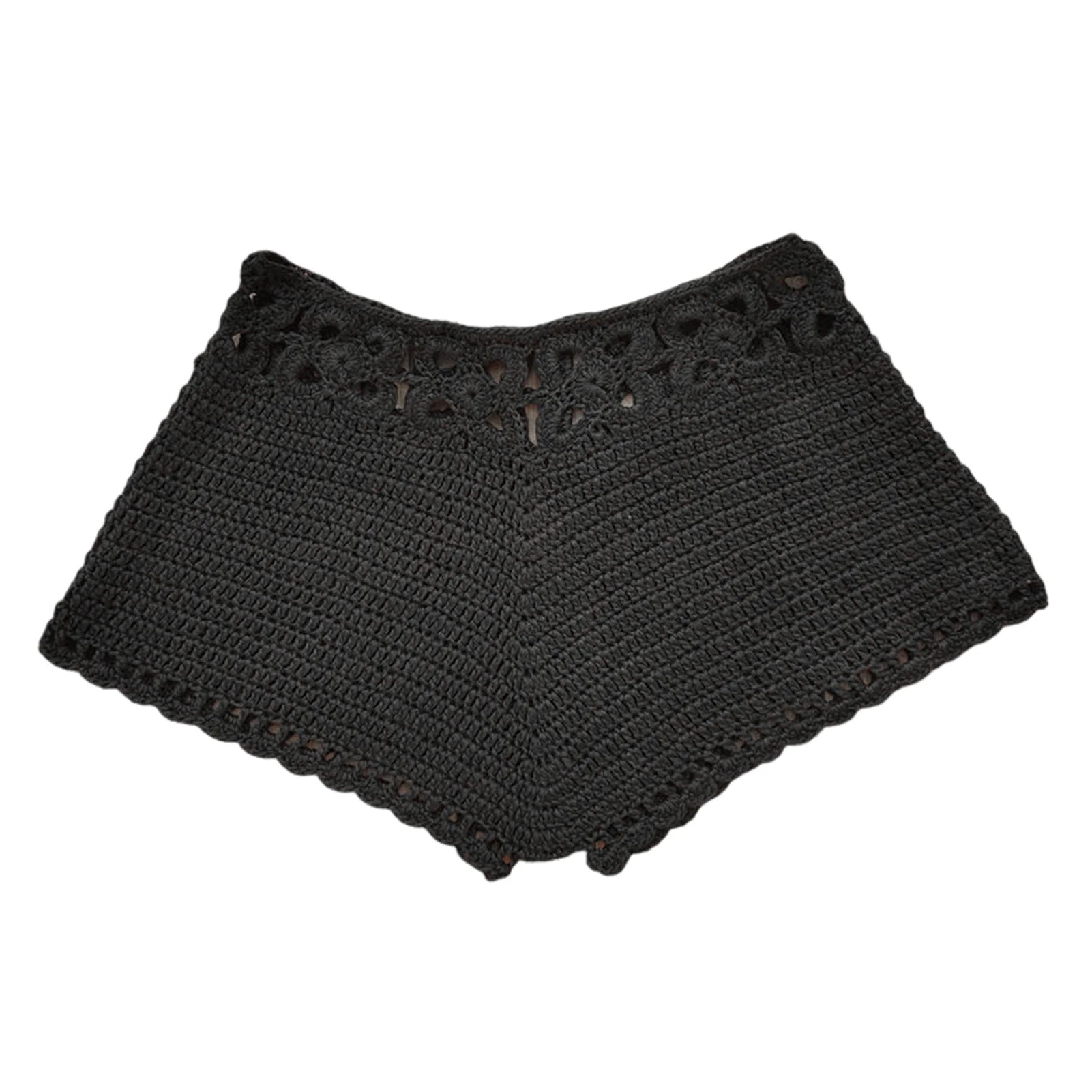 Breathable Summer Shorts Elegant Lace Beach Shorts for Women Hollow Out Knitted Drawstring Elastic Waist Bikini Shorts Soft