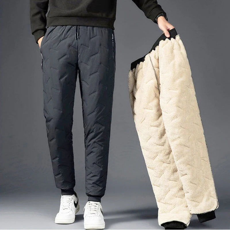 2023 Winter Warm Lambswool Thicken Men Sweatpants Windproof Warm-Keeping Pants Homme Cheap Clothing Joggers Fleece-Lined Trouser