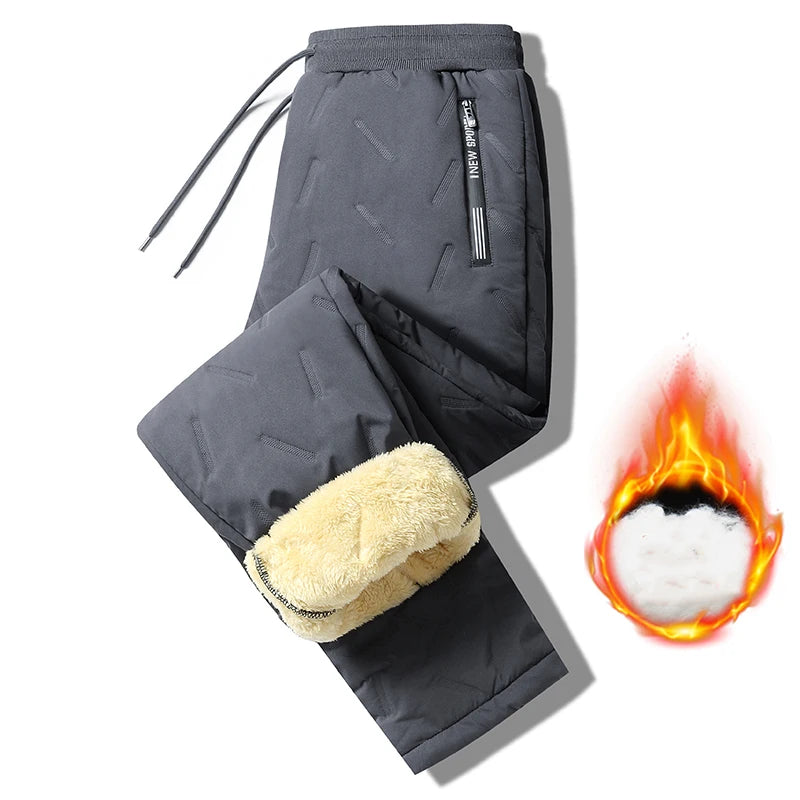2023 Winter Warm Lambswool Thicken Men Sweatpants Windproof Warm-Keeping Pants Homme Cheap Clothing Joggers Fleece-Lined Trouser