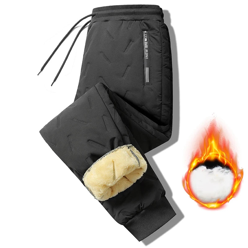 2023 Winter Warm Lambswool Thicken Men Sweatpants Windproof Warm-Keeping Pants Homme Cheap Clothing Joggers Fleece-Lined Trouser