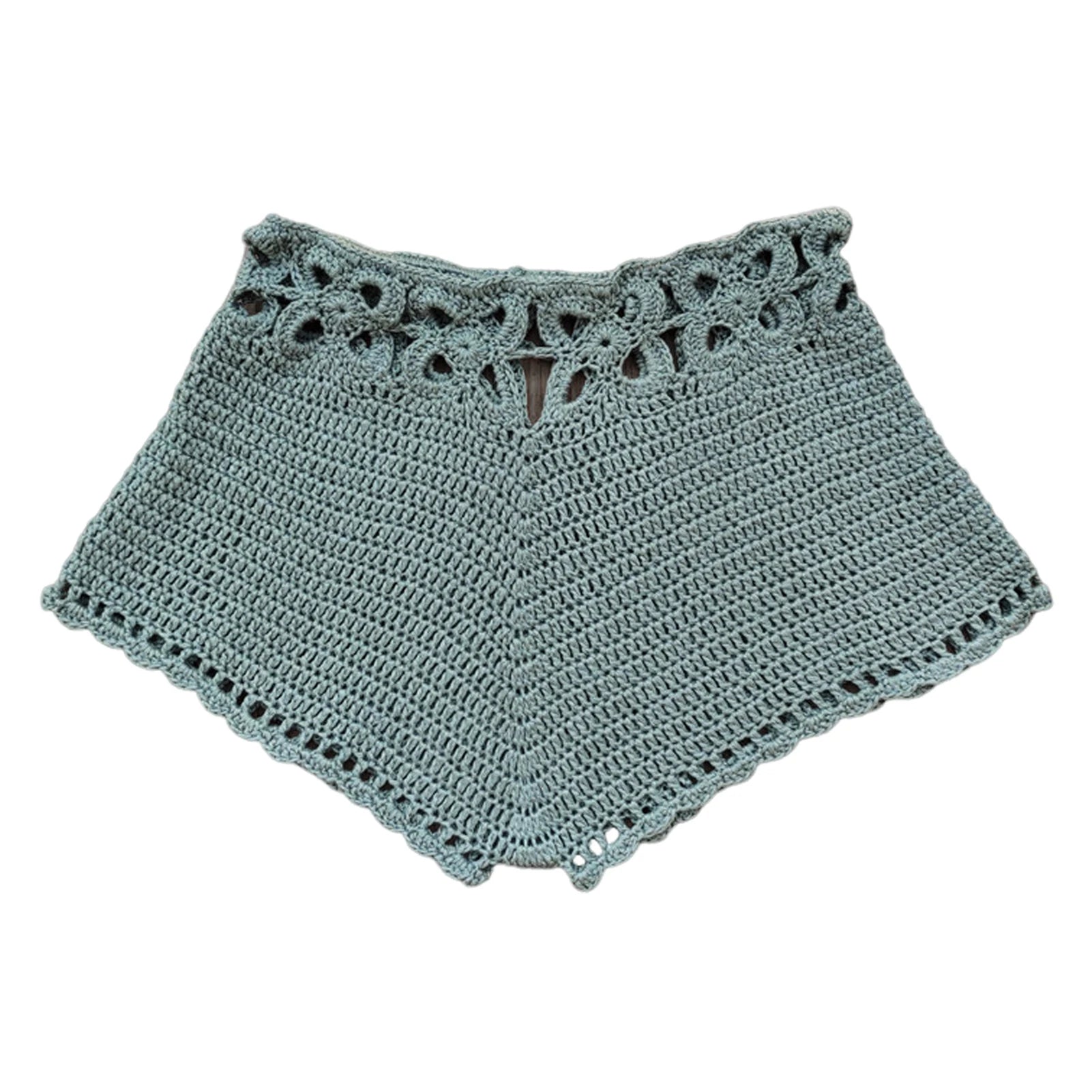 Breathable Summer Shorts Elegant Lace Beach Shorts for Women Hollow Out Knitted Drawstring Elastic Waist Bikini Shorts Soft