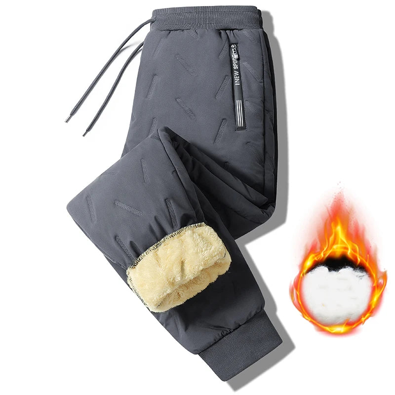 2023 Winter Warm Lambswool Thicken Men Sweatpants Windproof Warm-Keeping Pants Homme Cheap Clothing Joggers Fleece-Lined Trouser