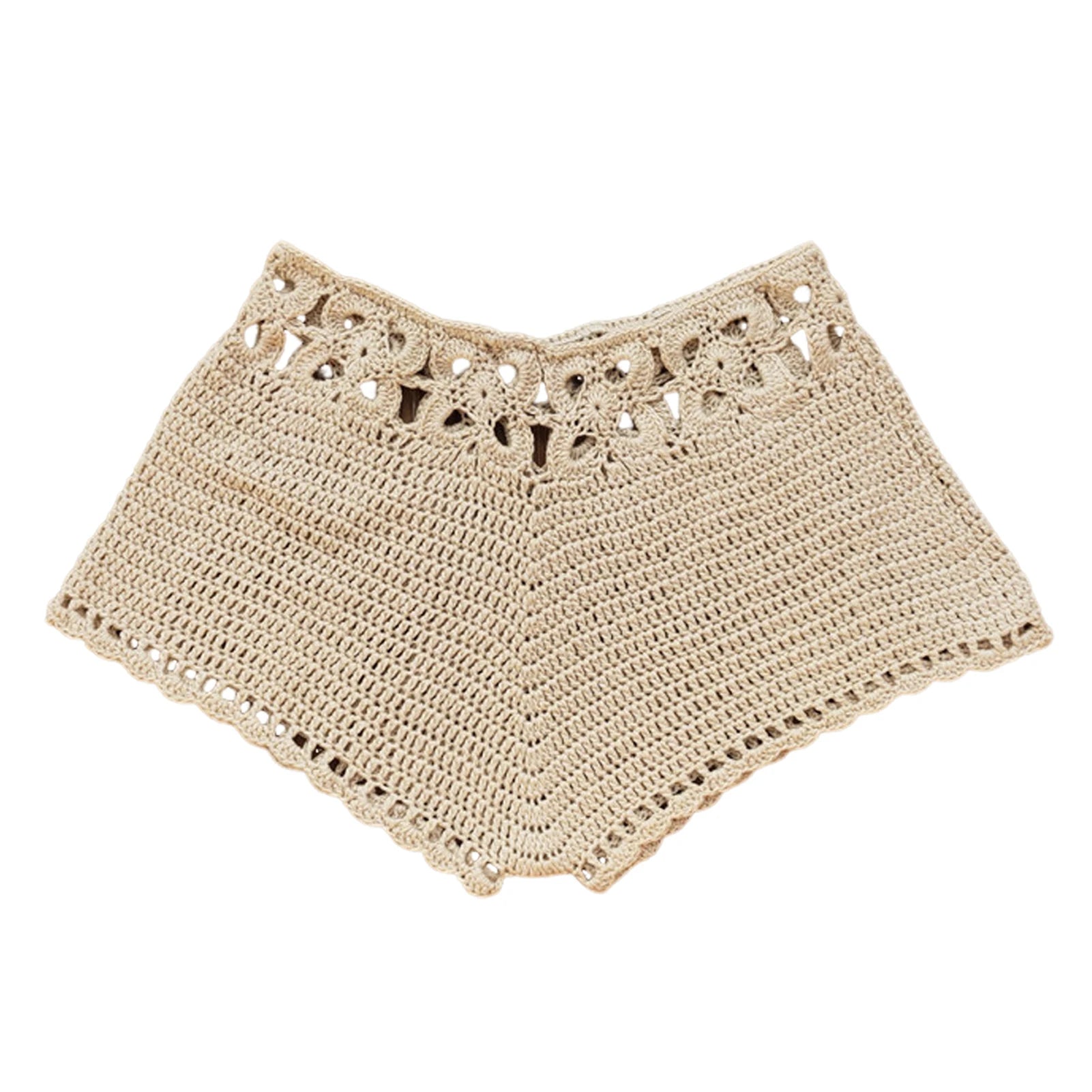 Breathable Summer Shorts Elegant Lace Beach Shorts for Women Hollow Out Knitted Drawstring Elastic Waist Bikini Shorts Soft