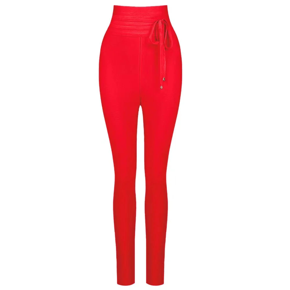 New Summer Bandage Pants 2020 9 Colors Sexy Women High Waist Pencil Stretch Pants Trousers Female Fashion Street Wear