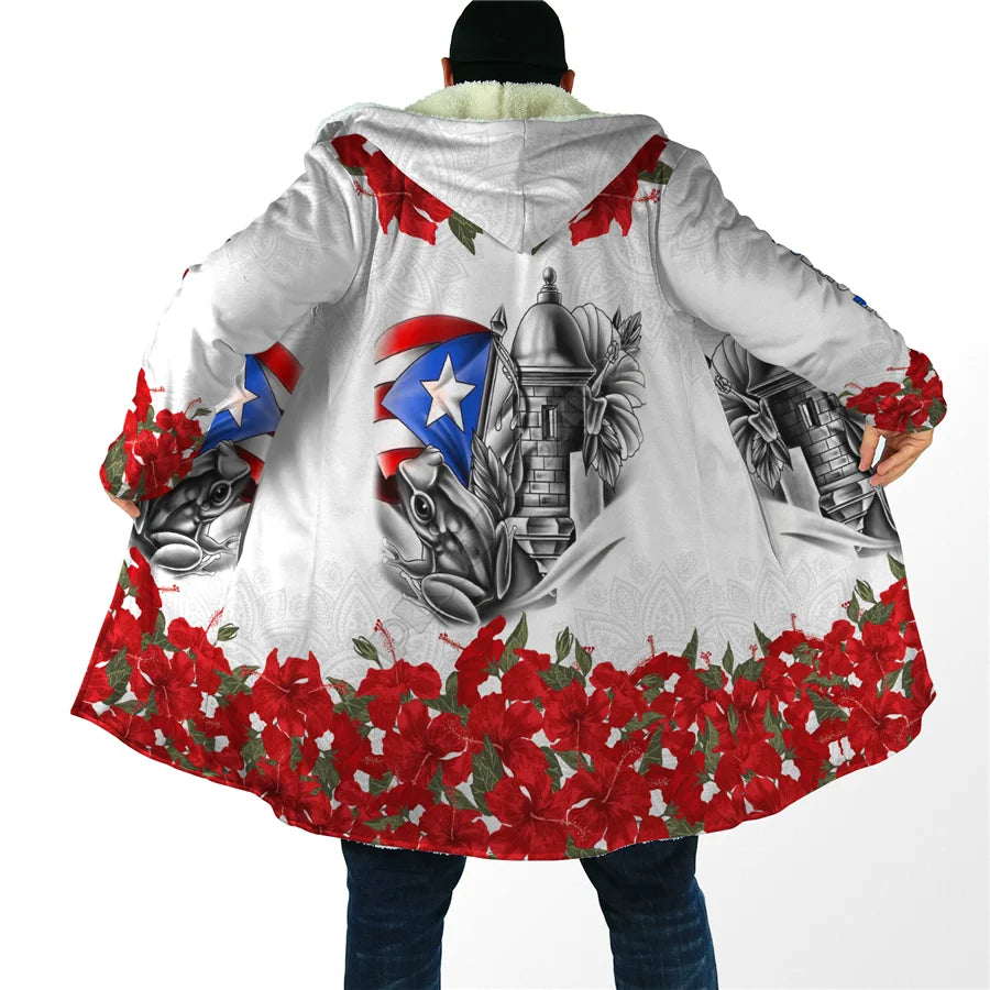 Hippie Cloak 3D All Over Printed Hoodie Cloak for Men Women Winter Fleece Wind Breaker Warm Hood Cloak