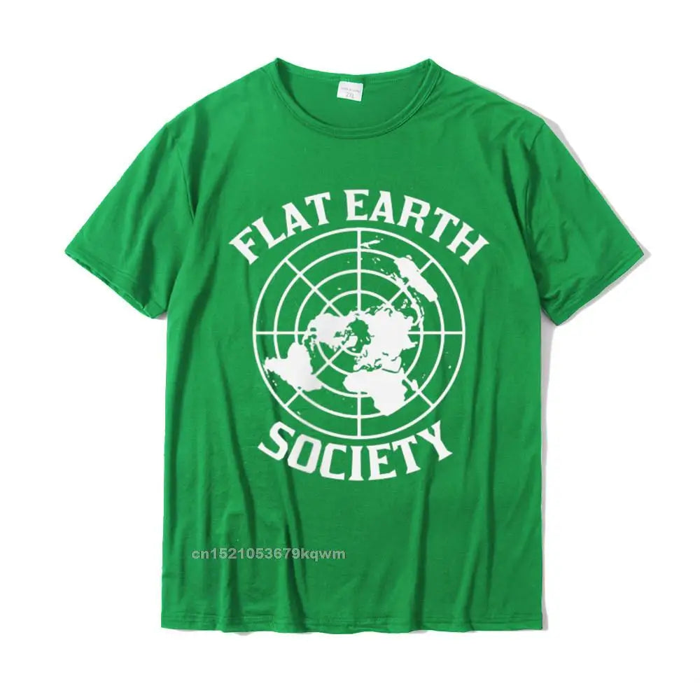 Flat Earth Society Logo Conspiracy Theory Earthers Gift T-Shirt Cotton Design Tees Hip Hop Youth T Shirts Leisure