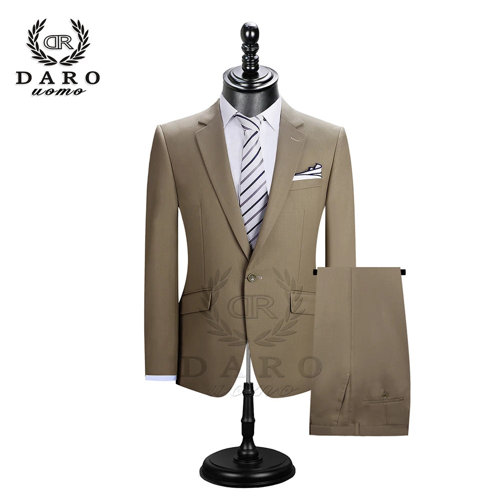 2025 DR  DARO UOMO Men Suits Blazer With Pants Slim Fit Casual One Button Jacket for Wedding DR8158