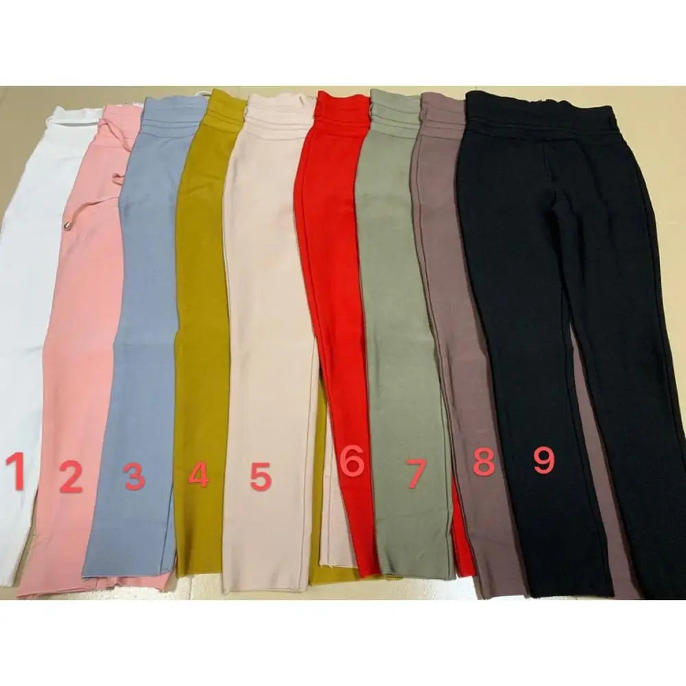New Summer Bandage Pants 2020 9 Colors Sexy Women High Waist Pencil Stretch Pants Trousers Female Fashion Street Wear