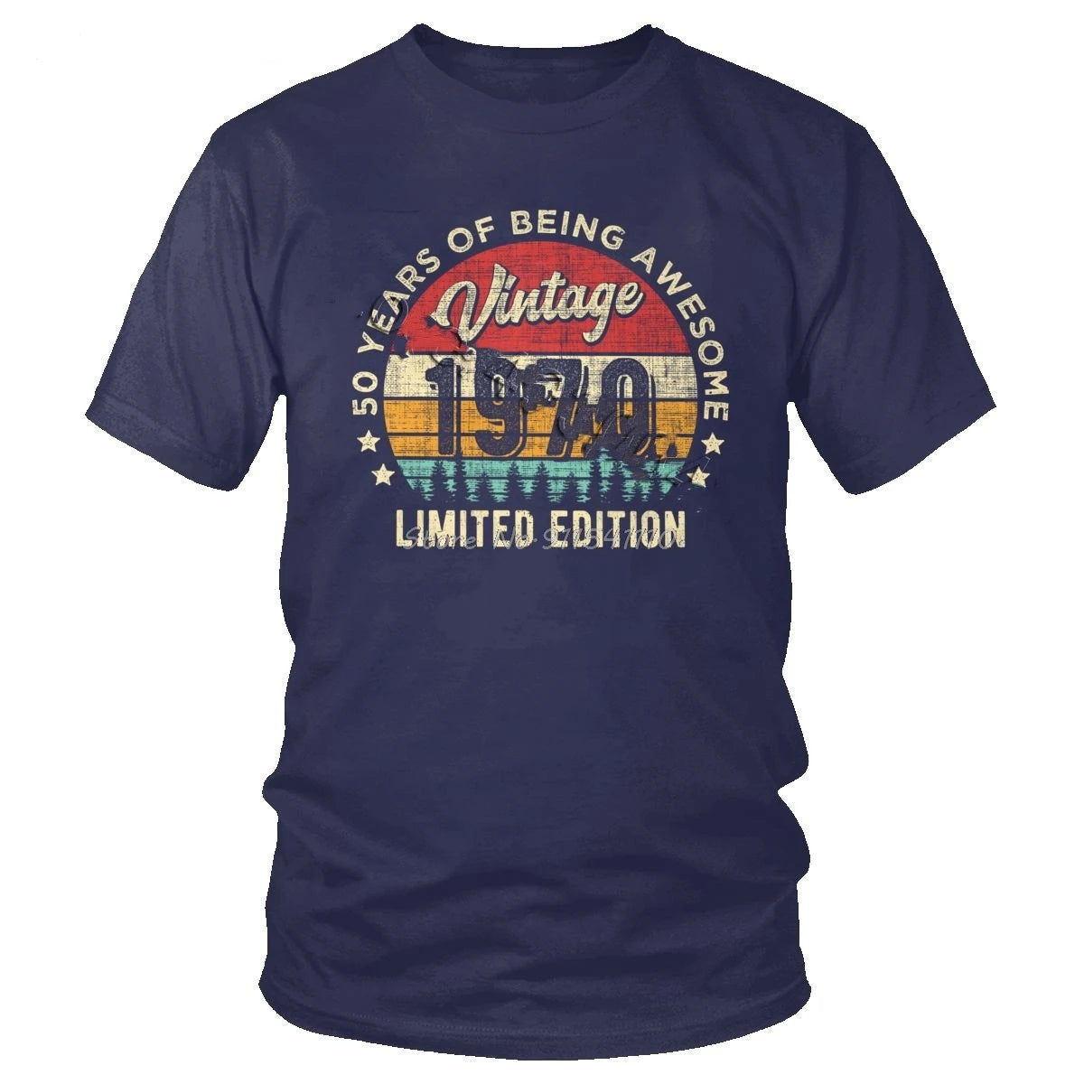 Vintage 1970 50 Years Old T Shirt Awesome 50th Birthday T-Shirt Retro Design Pure Cotton Tshirt Men Short Sleeves o-Neck Tee