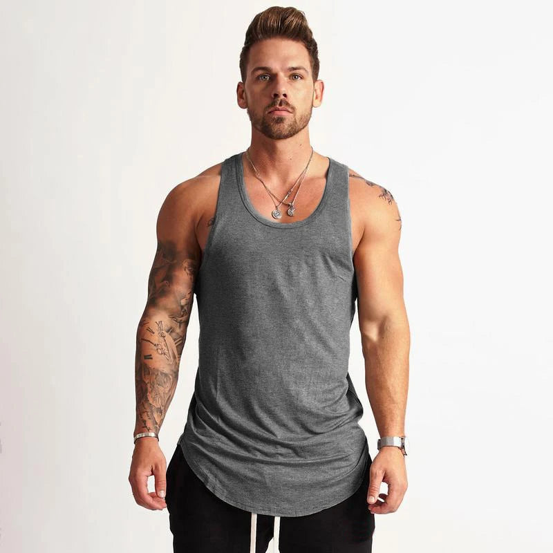 Blank Men's gym clothing Bodybuilding tank top Man summer fashion sleeveless shirt cotton fitness sportswear slim muscle vests