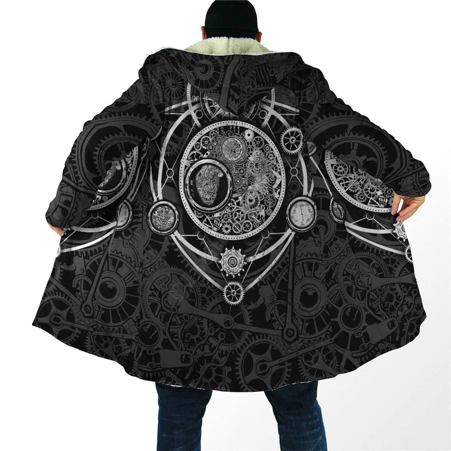 Hippie Cloak 3D All Over Printed Hoodie Cloak for Men Women Winter Fleece Wind Breaker Warm Hood Cloak