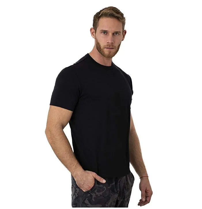 100% Superfine Merino Wool T shirt Mens Base Layer Merino Shirt Wicking Breathable Quick Dry Anti-Odor No-itch USA Size