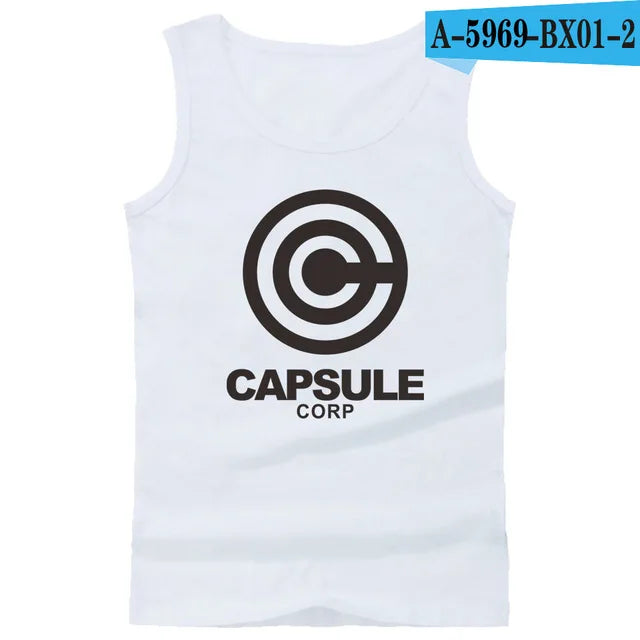 Anime CAPSULE Corp Pattern Fitness Tank Tops Summer Vest O Neck Casual Sleeveless Shirt 3D Design Bodybuilding Tank Top