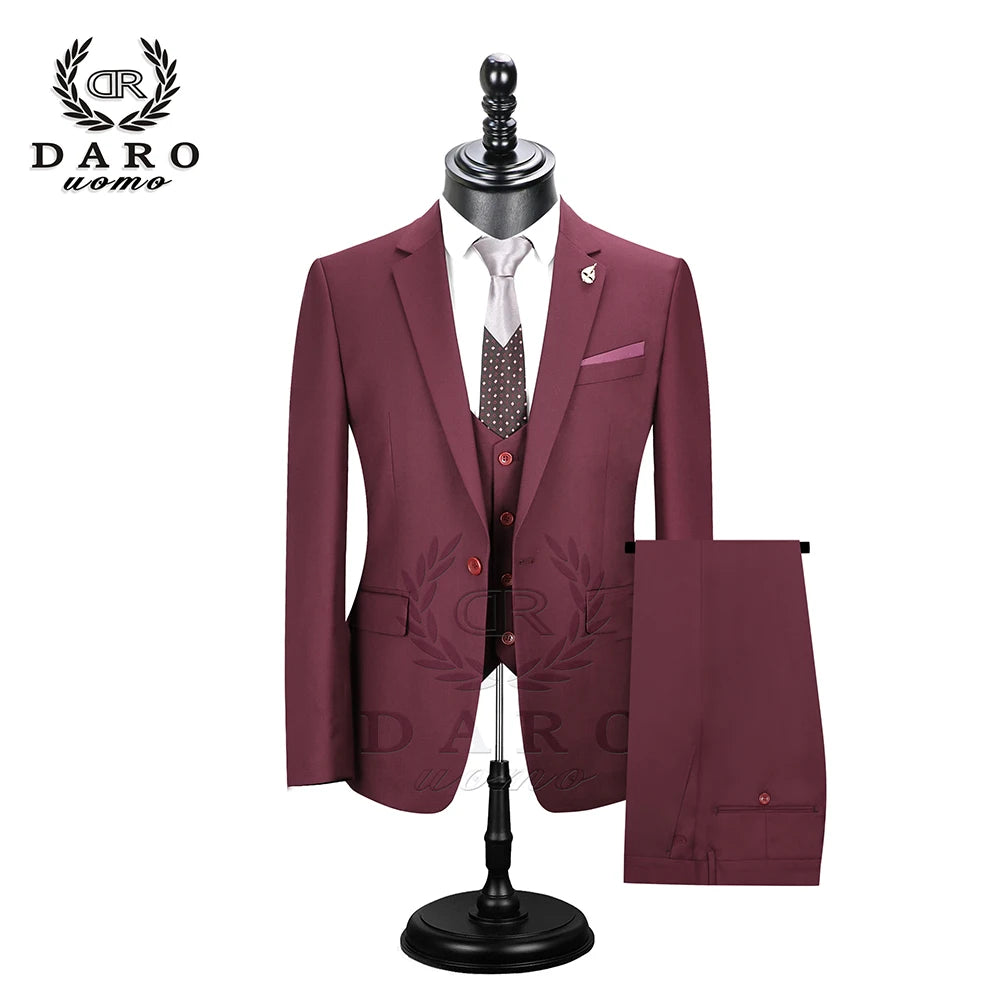 2023 DR  DARO UOMO Men Suits  Slim Fit for Business Work and weeding Wear  3Pcs Set DRV6158