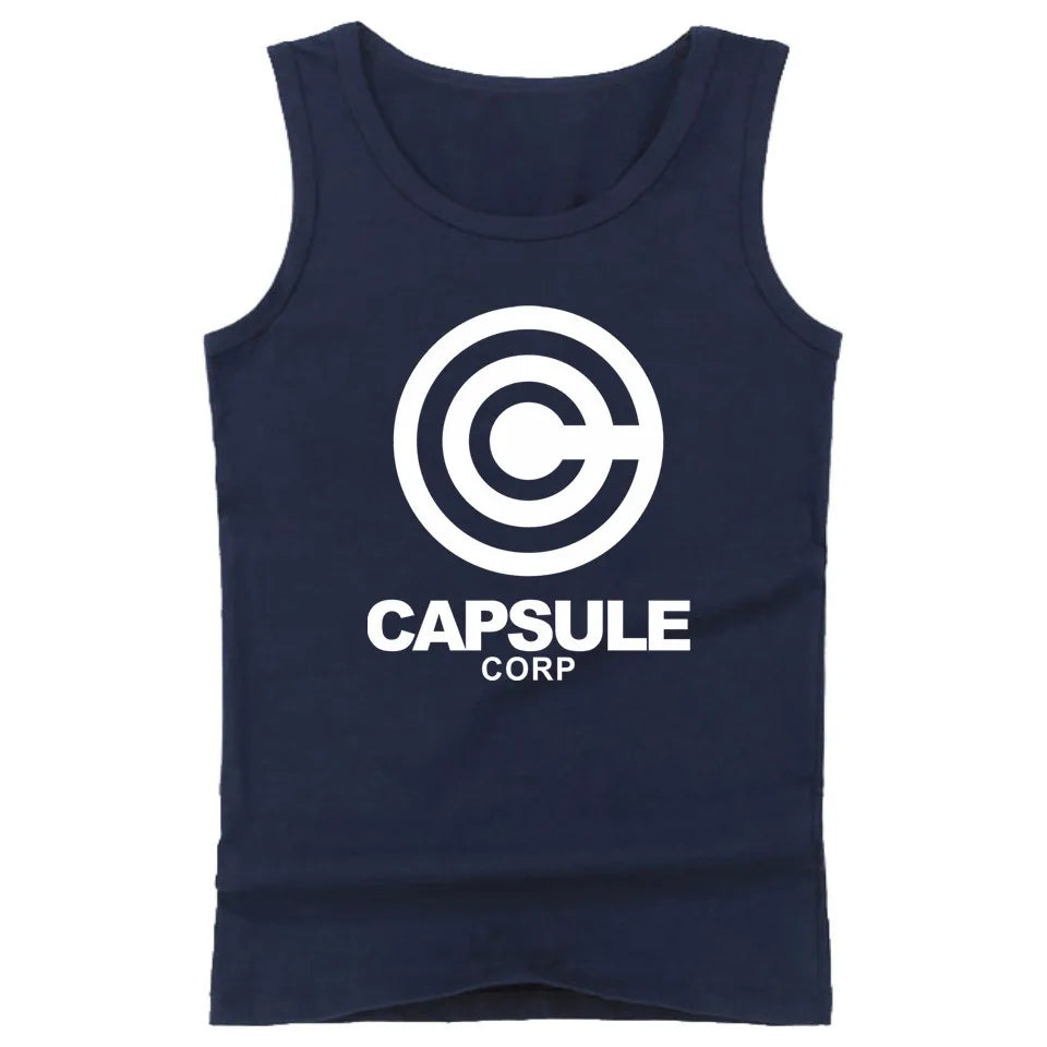Anime CAPSULE Corp Pattern Fitness Tank Tops Summer Vest O Neck Casual Sleeveless Shirt 3D Design Bodybuilding Tank Top