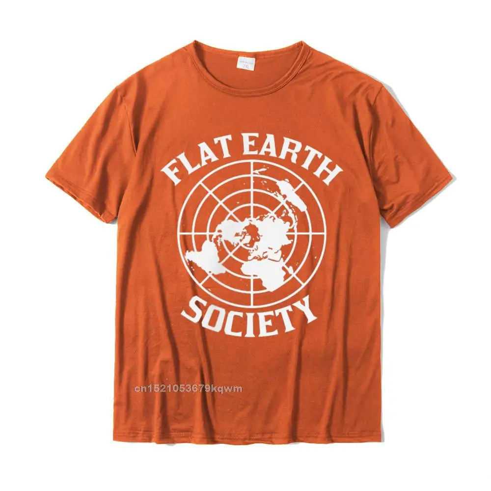 Flat Earth Society Logo Conspiracy Theory Earthers Gift T-Shirt Cotton Design Tees Hip Hop Youth T Shirts Leisure