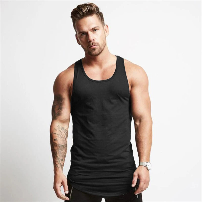 Blank Men's gym clothing Bodybuilding tank top Man summer fashion sleeveless shirt cotton fitness sportswear slim muscle vests