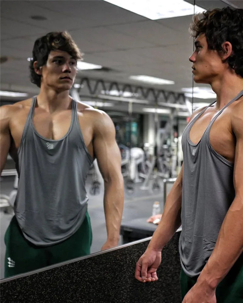 Tank Top Men 2020  Gym Clothing Black Quick Dry Mesh Fitness Shirt Vest