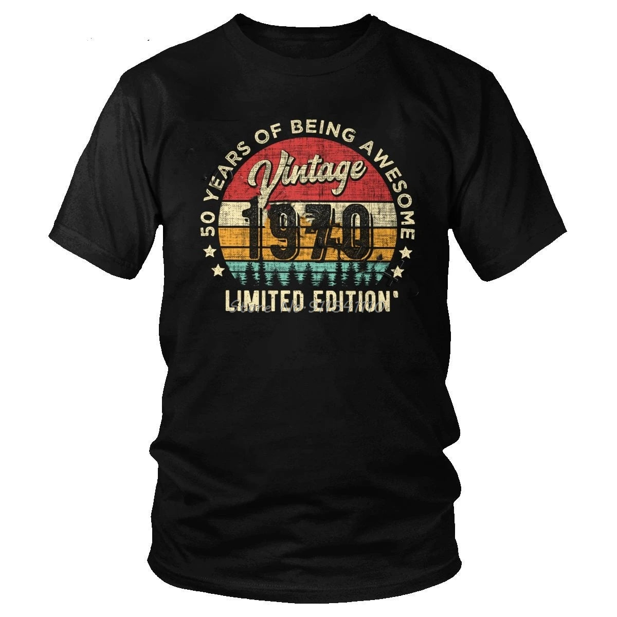 Vintage 1970 50 Years Old T Shirt Awesome 50th Birthday T-Shirt Retro Design Pure Cotton Tshirt Men Short Sleeves o-Neck Tee