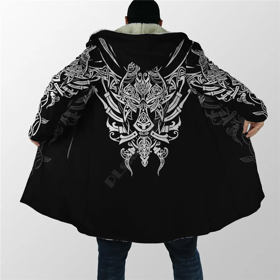 Hippie Cloak 3D All Over Printed Hoodie Cloak for Men Women Winter Fleece Wind Breaker Warm Hood Cloak