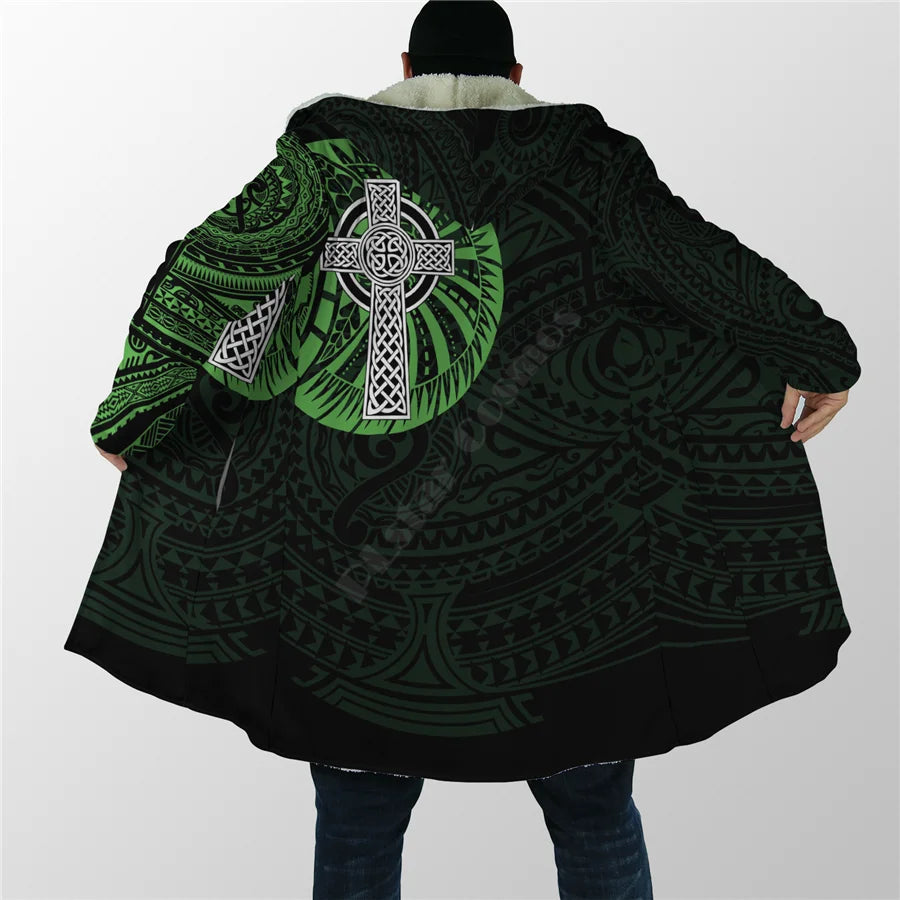 Hippie Cloak 3D All Over Printed Hoodie Cloak for Men Women Winter Fleece Wind Breaker Warm Hood Cloak