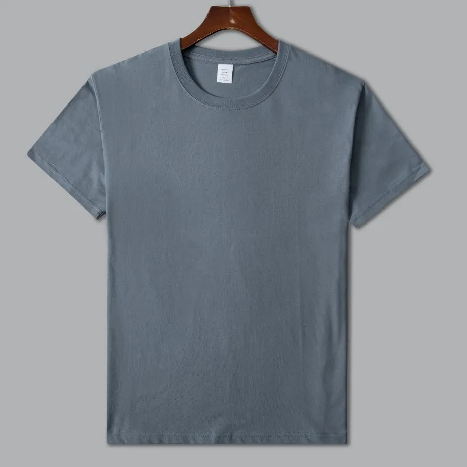 MRMT 2025 Brand New Man's 220g Pure Cotton T Shirt Men Man Solid Color Short Sleeved Combed Cotton Round Neck Thickening