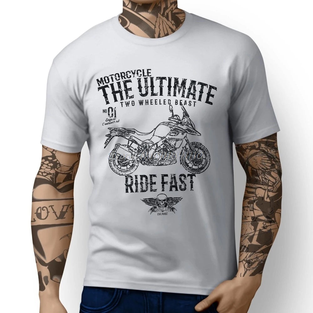 Japan Motorcycle Suz V Strom 1000 V-Strom 650  Inspired Motorbike Art Men  Funny Cotton Top Tees Short Sleeve Shirt Tees