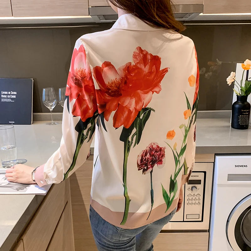 Fashion ladies shirts New elegant Women Blouses Long Sleeve Button-Down Tops blusa mujer
