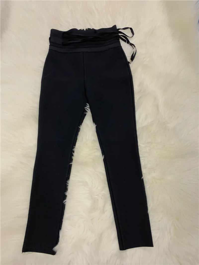 New Summer Bandage Pants 2020 9 Colors Sexy Women High Waist Pencil Stretch Pants Trousers Female Fashion Street Wear