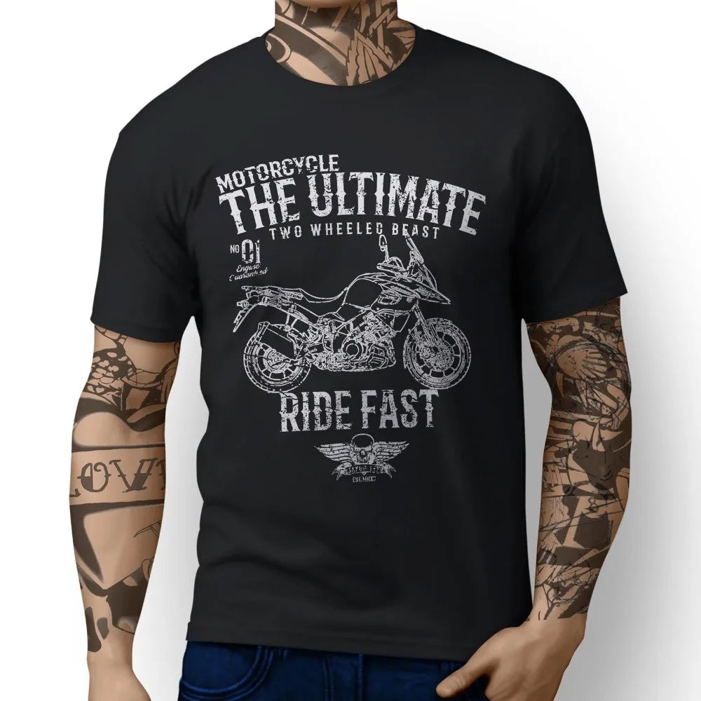 Japan Motorcycle Suz V Strom 1000 V-Strom 650  Inspired Motorbike Art Men  Funny Cotton Top Tees Short Sleeve Shirt Tees