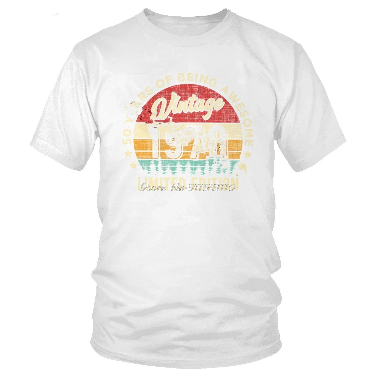 Vintage 1970 50 Years Old T Shirt Awesome 50th Birthday T-Shirt Retro Design Pure Cotton Tshirt Men Short Sleeves o-Neck Tee