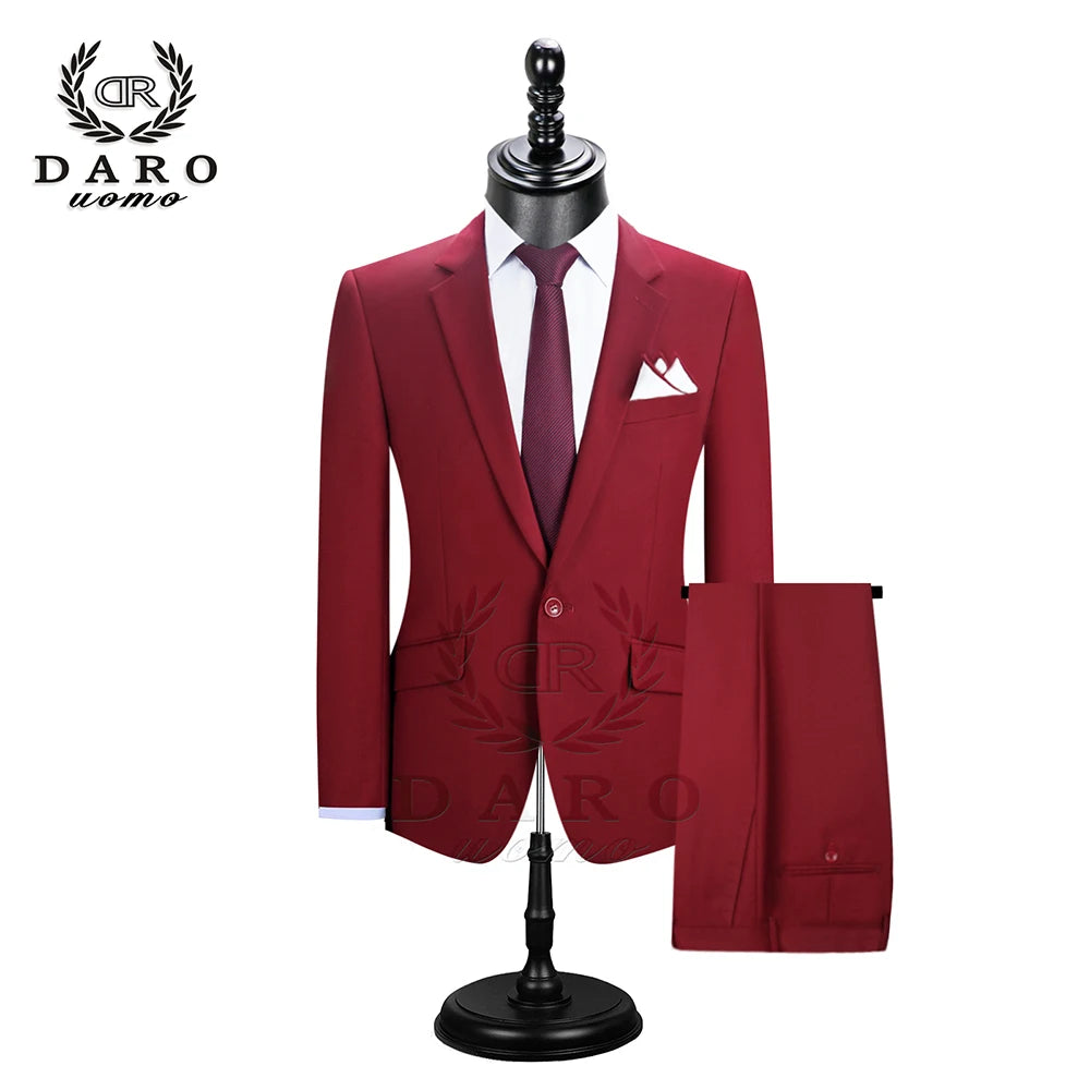 2025 DR  DARO UOMO Men Suits Blazer With Pants Slim Fit Casual One Button Jacket for Wedding DR8158