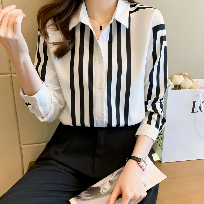 Fashion printing ladies shirts Women's Blouses Spring Autumn Long Sleeve Shirts Tops Blusas Mujer