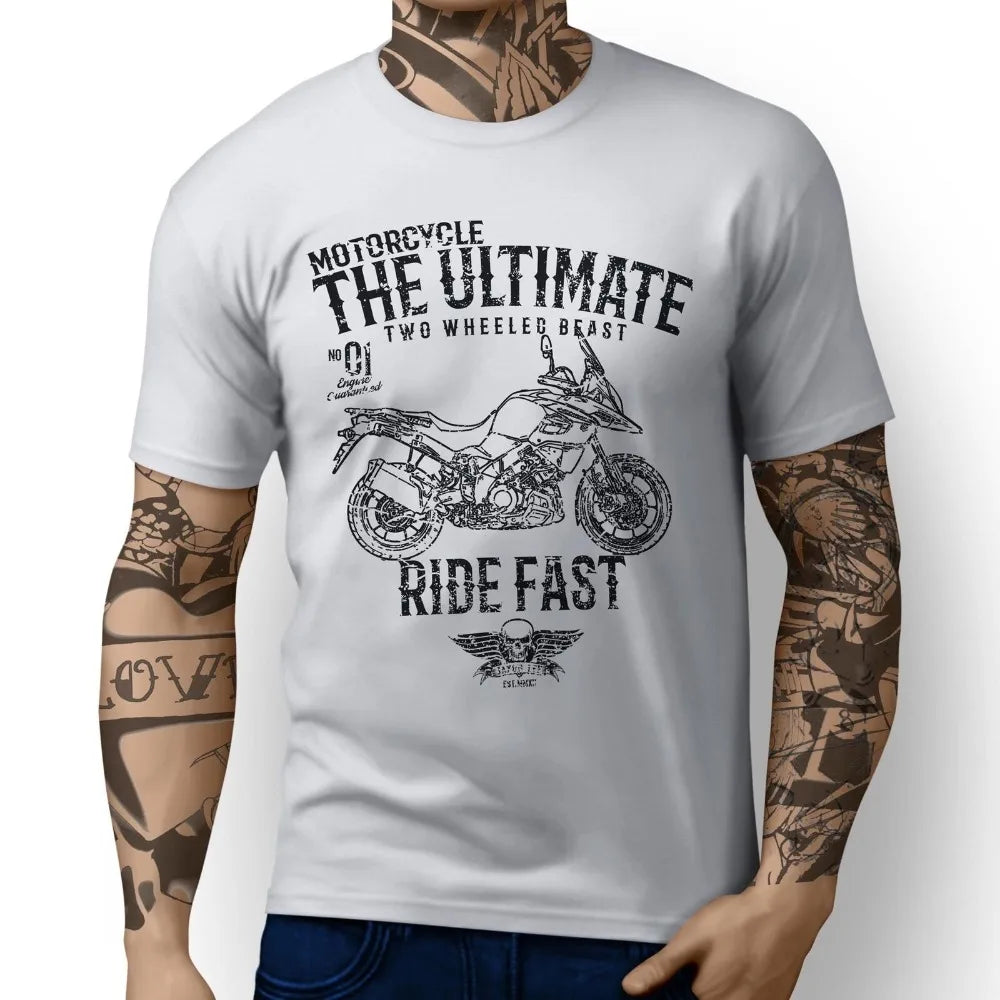 Japan Motorcycle Suz V Strom 1000 V-Strom 650  Inspired Motorbike Art Men  Funny Cotton Top Tees Short Sleeve Shirt Tees
