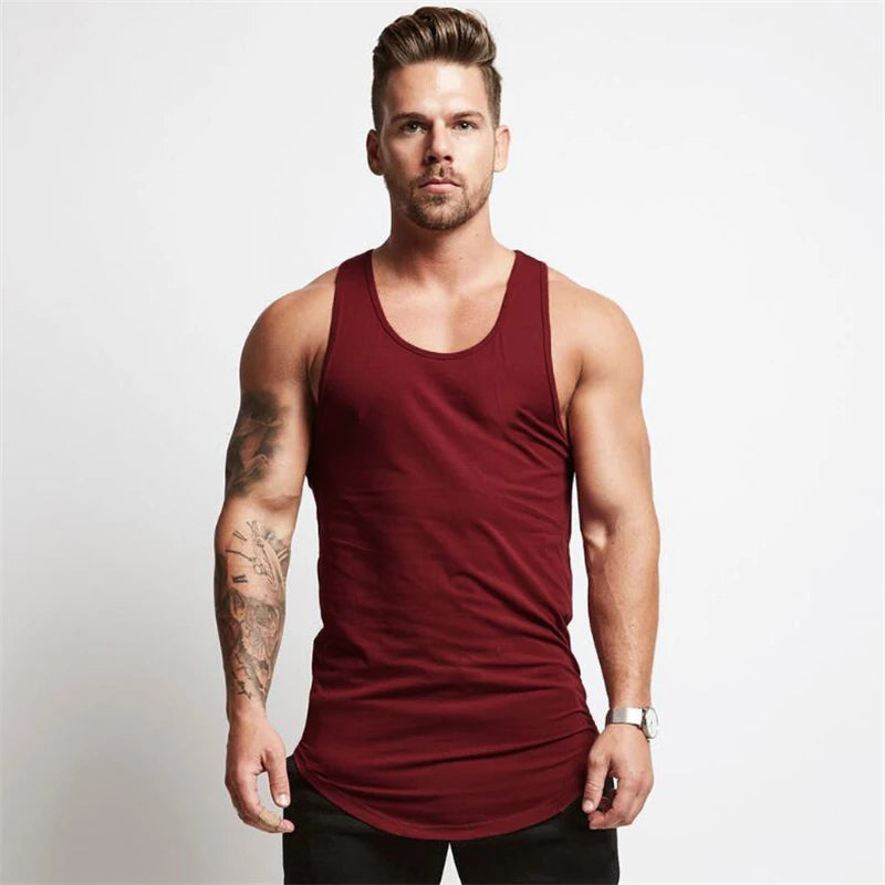 Blank Men's gym clothing Bodybuilding tank top Man summer fashion sleeveless shirt cotton fitness sportswear slim muscle vests