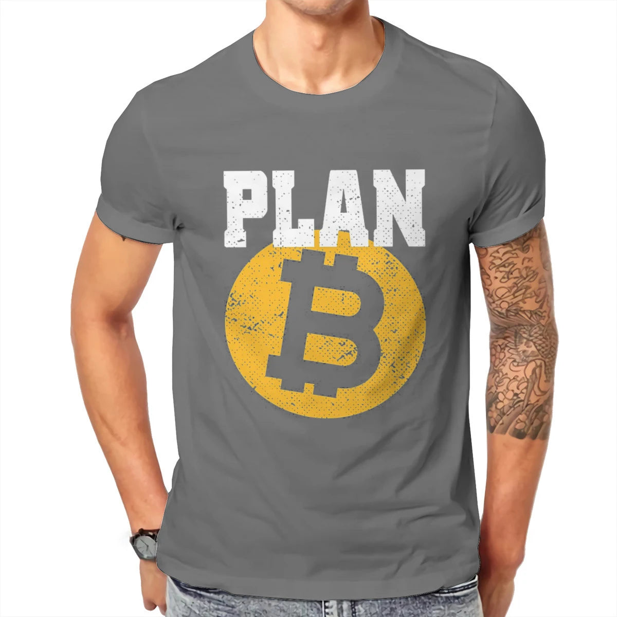 Crypto Cryptocurrency Bitcoin Plan B T Shirt Classic Grunge High Quality Tshirt Loose Crewneck Short Sleeve