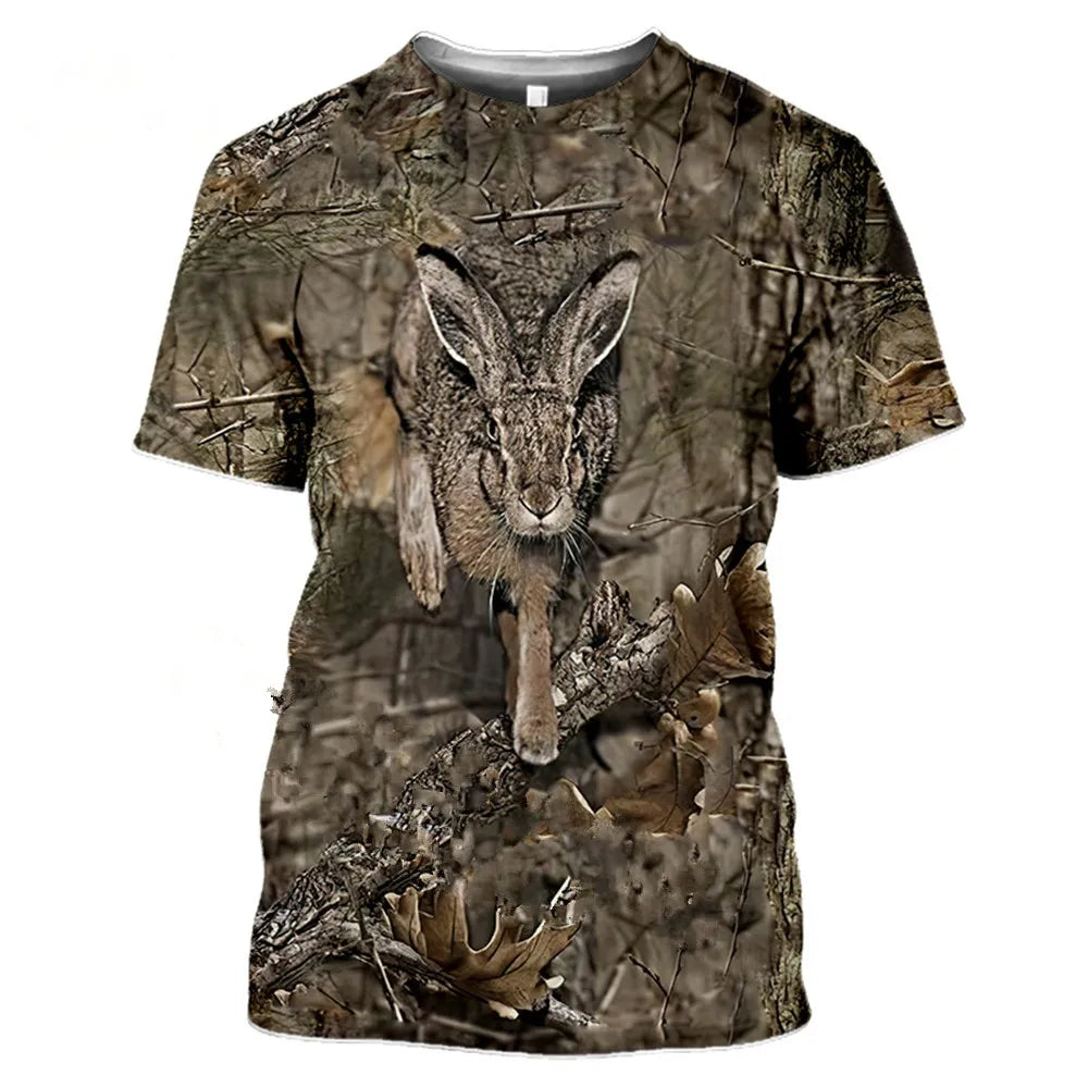 Camouflage hunting animals wild Pigeon 3D T-shirt summer leisure men's T-shirt fashion street women's pullover short sleeve