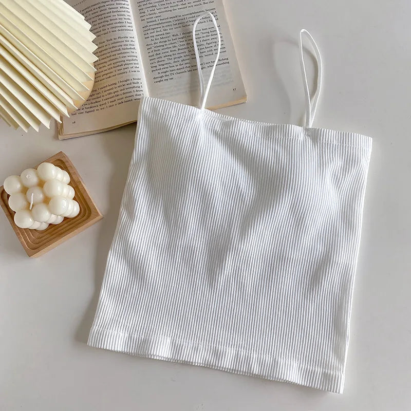 New Women's Cotton Underwear Sexy Solid Color Top Fashion External Suspender Tank Up Female Crop Top Sexy Lingerie