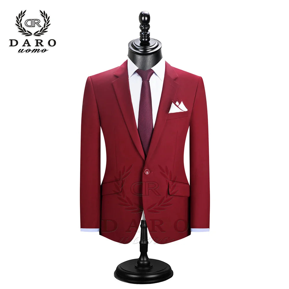 2025 DR  DARO UOMO Men Suits Blazer With Pants Slim Fit Casual One Button Jacket for Wedding DR8158