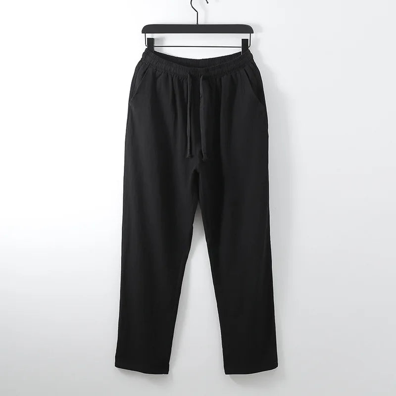 Summer Spring Men Cotton linen Pants japan style Large Size 8XL 10XL 12XL Wide Leg Pants Oversized Trousers Male Loose Pants 58