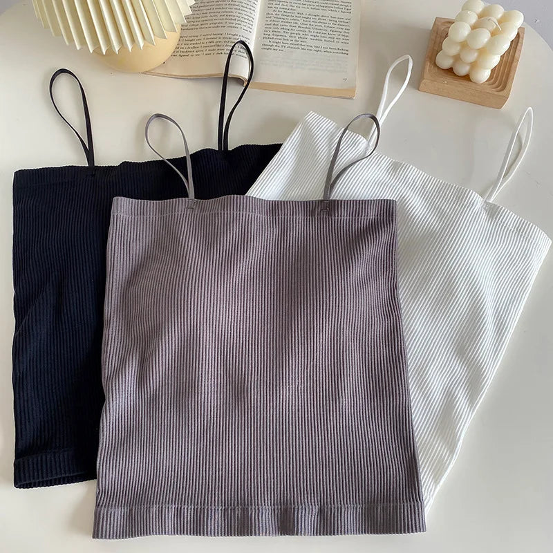New Women's Cotton Underwear Sexy Solid Color Top Fashion External Suspender Tank Up Female Crop Top Sexy Lingerie