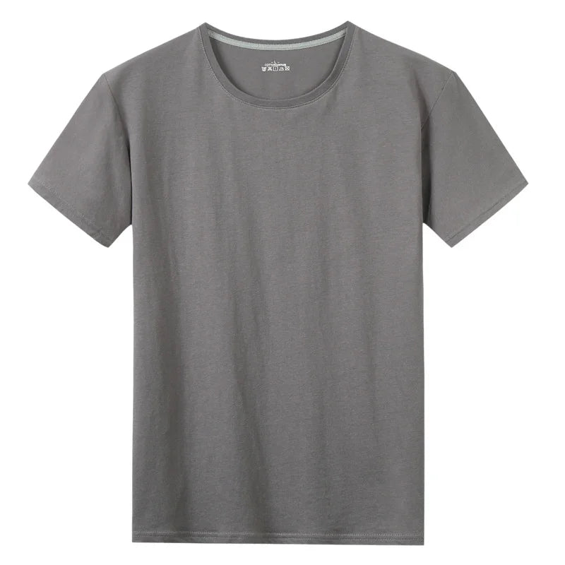 Summer New Men's 100% Cotton T-Shirt Solid Color Soft Touch Fabric Men's Basic Tops Tees Casual Men Clothing Fashion Tops Tees
