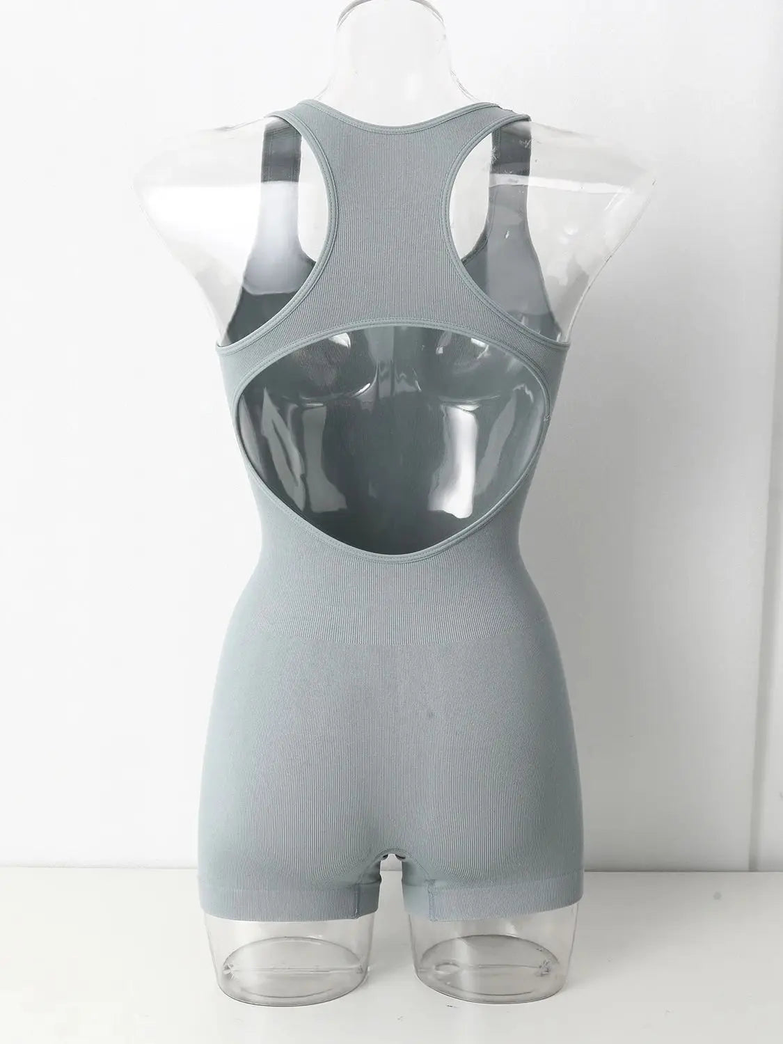 Backless Jumpsuit Women Sexy Tummy Control One Piece Bodycon Stretch Shorts Tank Top Sleeveless Scrunch Yoga Romper New
