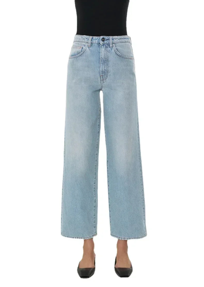 long Women Pants 2023 New Loose Twisted Nine Point Straight Jeans Women