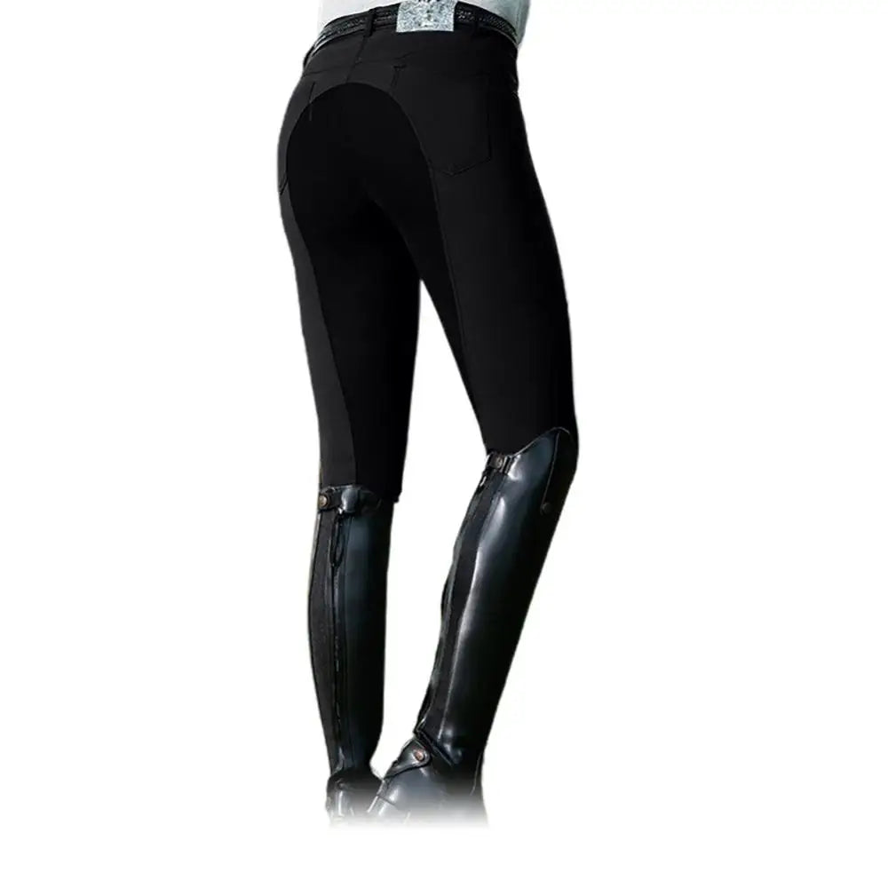Women Fashion High Waist Elastic Equestrian Pants Horse Racing Skinny Trousers