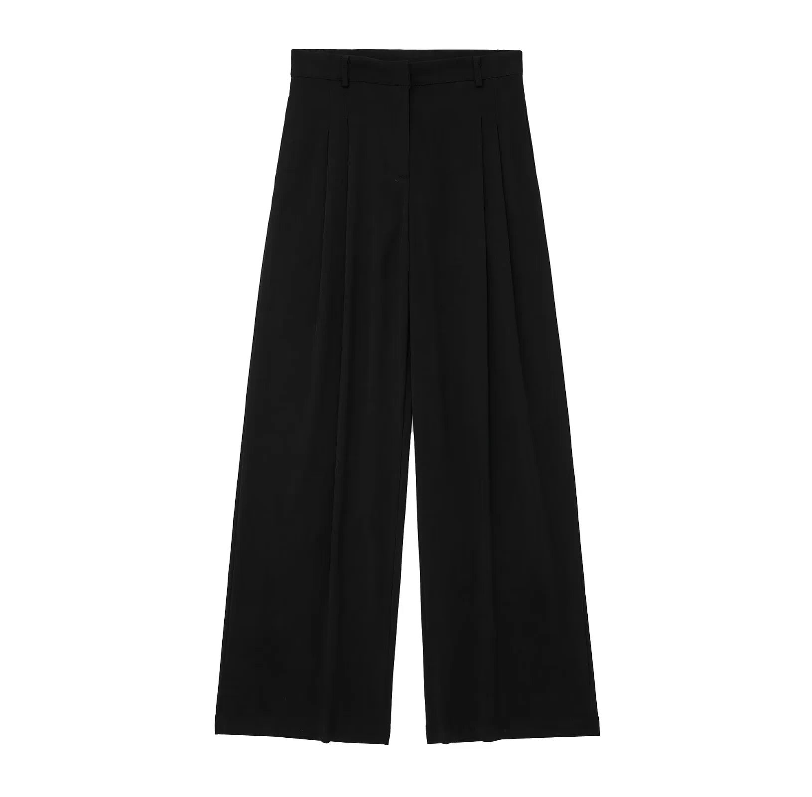 TRAFZA Women Fashion Solid Pant Suit Halter Single Breasted Sleeveless Blazer Vest Top Zipper Fly Trousers Office Lady Sets