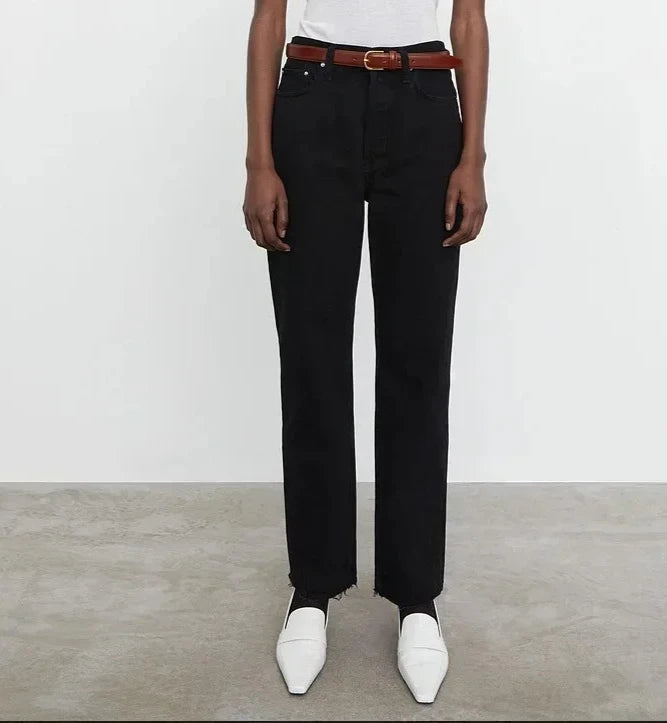 long Women Pants 2023 New Loose Twisted Nine Point Straight Jeans Women